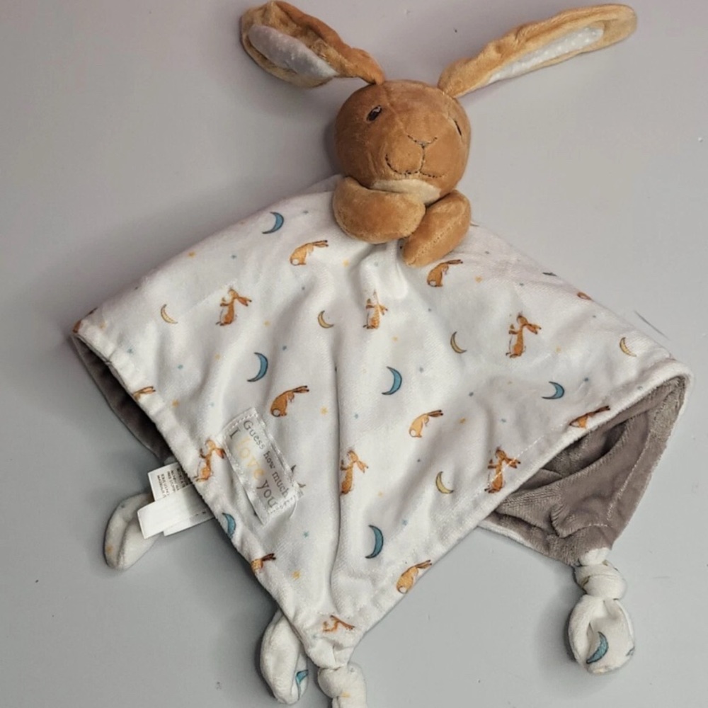 Adorable Brown and White Bunny Security Blanket
